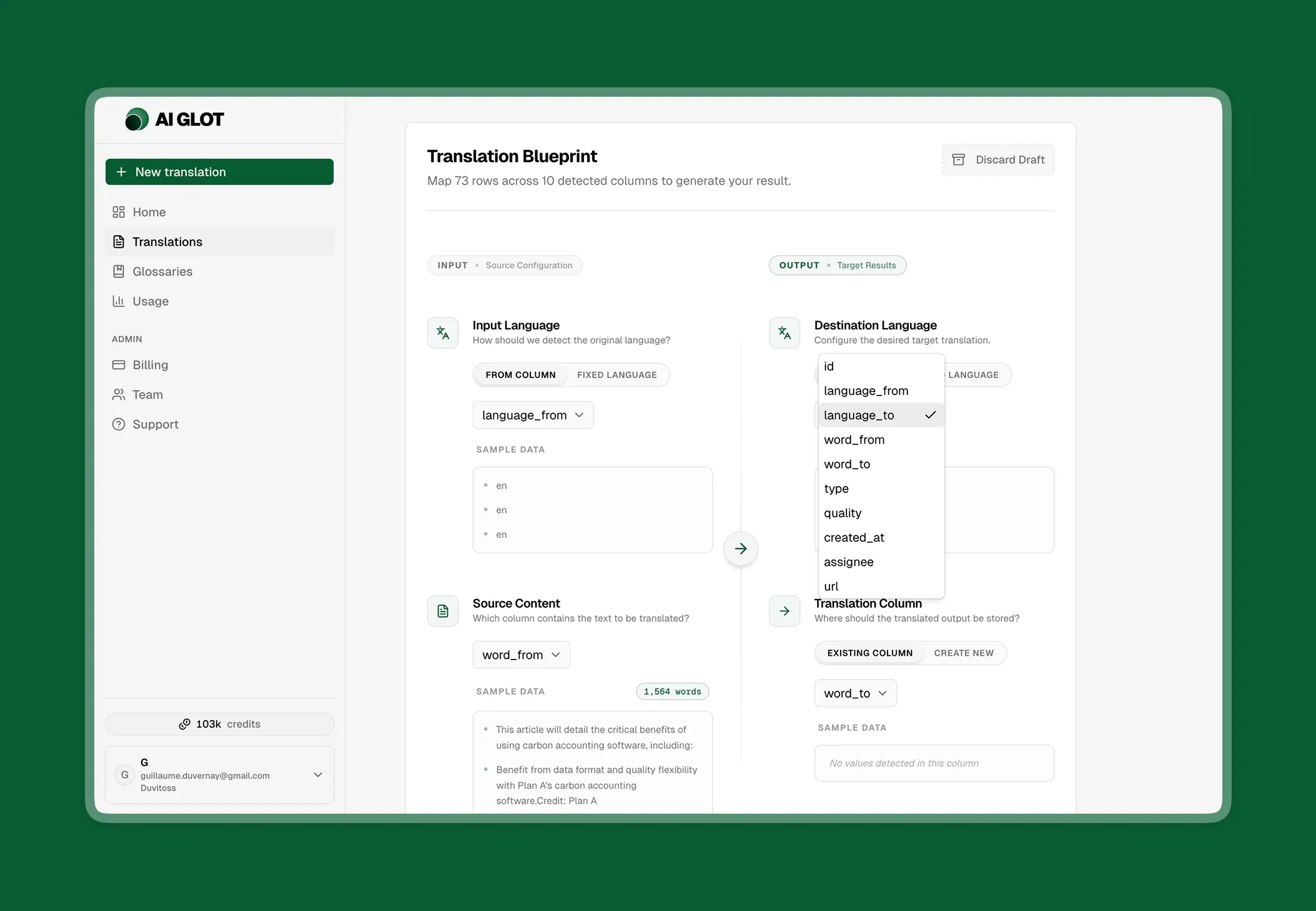 Upload your CSV dataset